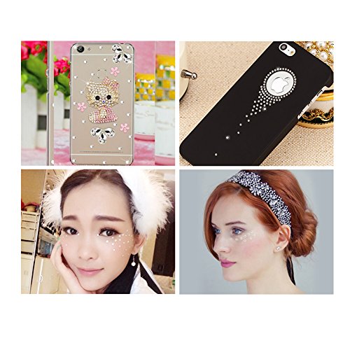 Yuccer Pegatinas de Diamantes de Imitación, Tatuajes Temporales de Gemas Cara y Cuerpo (6 Sets)