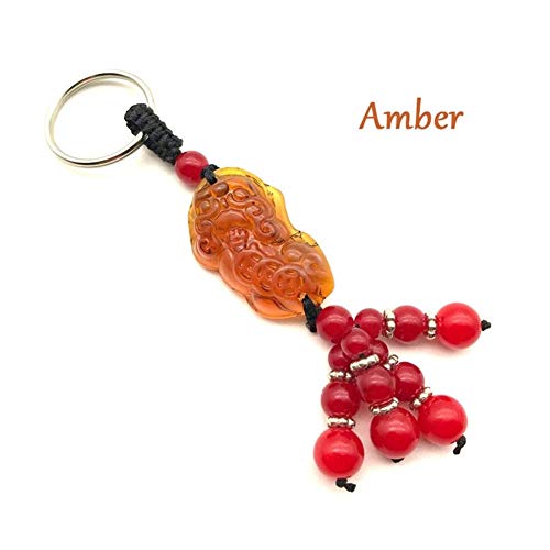 YUNGYE Llavero Afortunado Jade Accesorios del Coche Natural (Color Name : 1pcs Orange)