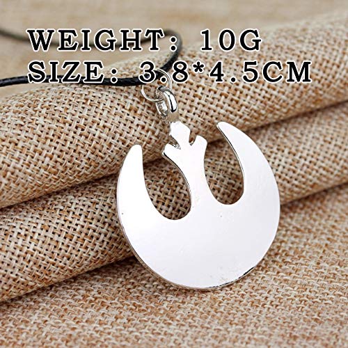 YUNMENG Star Wars Rebel Alliance Logo Colgantes Collares Collar de cordón de Cuero para Hombre Mujer Regalos para fanáticos del Cine