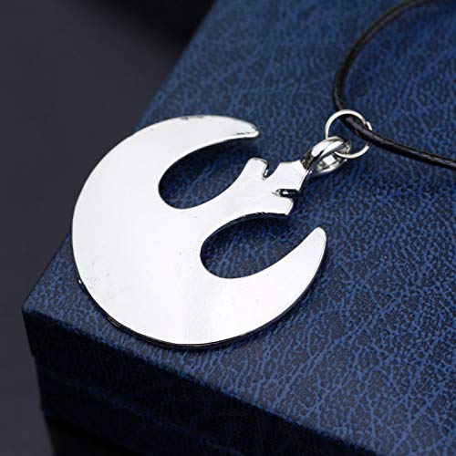 YUNMENG Star Wars Rebel Alliance Logo Colgantes Collares Collar de cordón de Cuero para Hombre Mujer Regalos para fanáticos del Cine