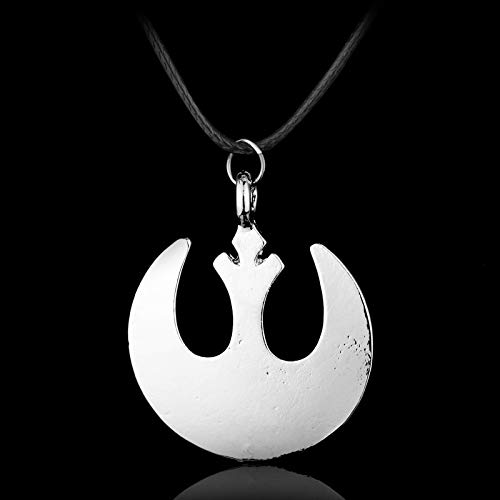 YUNMENG Star Wars Rebel Alliance Logo Colgantes Collares Collar de cordón de Cuero para Hombre Mujer Regalos para fanáticos del Cine