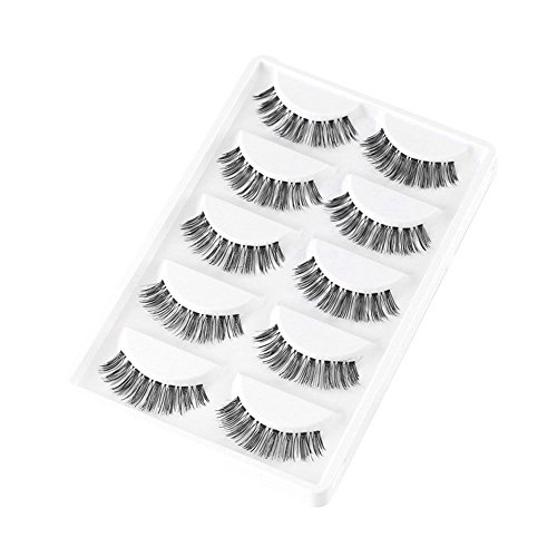 Yunnuopromi 5 pares de pestañas postizas de maquillaje natural hechas a mano, extensión de pestañas de ojos