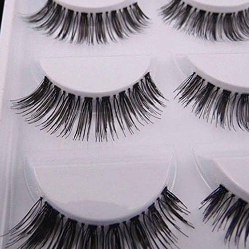 Yunnuopromi 5 pares de pestañas postizas de maquillaje natural hechas a mano, extensión de pestañas de ojos