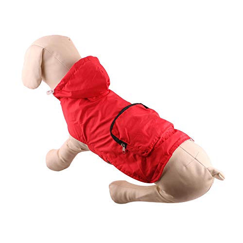 YUNVJIG Chubasquero para Perros La Fina Gabardina con Bolsillo Trasero es Adecuada para Ropa de Mascotas con Capa de Perro pequeña y Mediana-Gris Oscuro_M