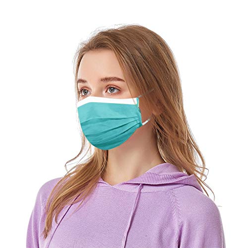 YusellYu_Beauty-Werkzeuge YusellYu_50 Unidades ??????????? Colores Desechables para Adultos Filtro Antipolvo 3 Capas Elástico Reutilizable y Transpirable al Aire Libre (A)