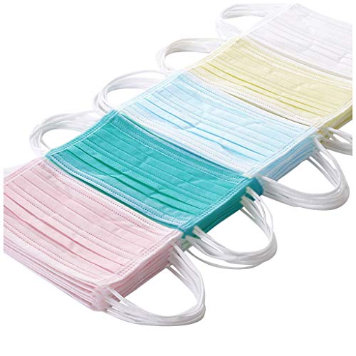 YusellYu_Beauty-Werkzeuge YusellYu_50 Unidades ??????????? Colores Desechables para Adultos Filtro Antipolvo 3 Capas Elástico Reutilizable y Transpirable al Aire Libre (A)