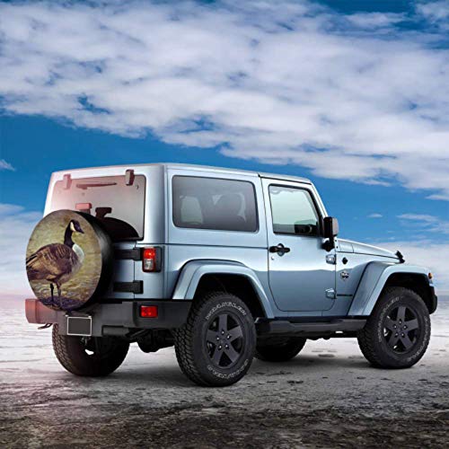 Yushg Goose Animal Bird Aves de Corral Greylag Goose Gander Protectores de neumáticos Jeep Liberty Cubierta de neumático de Repuesto Cubierta de neumático Impermeable UV Sun 14"- 17" Apto para je