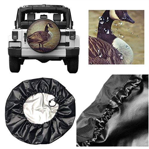 Yushg Goose Animal Bird Aves de Corral Greylag Goose Gander Protectores de neumáticos Jeep Liberty Cubierta de neumático de Repuesto Cubierta de neumático Impermeable UV Sun 14"- 17" Apto para je