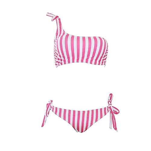 Yuson Girl Conjuntos De Bikini Rayas Talle Alto Retro Brasileños Mujer Sexy Traje De Baño Cuello Halter Strapless Off Shoulder Bra Top Bikini Push Up Anudado Tanga Braga Bikini Triangulo Alta