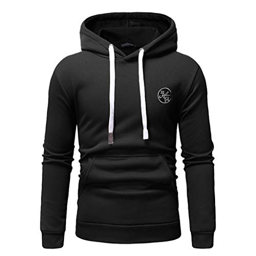 Yvelands ¡Oferta Sudaderas con Capucha para Hombre Cosy Sport Outwear Sudadera con Cremallera Completa Ecosmart Hoodie Casual Sweatshirt Top Blouse ¡Caliente!(Negro3,S)