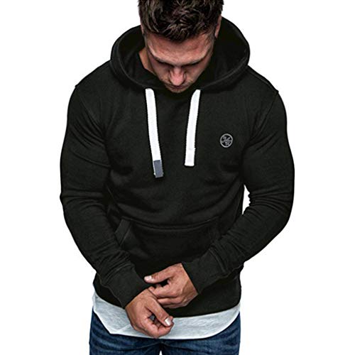 Yvelands ¡Oferta Sudaderas con Capucha para Hombre Cosy Sport Outwear Sudadera con Cremallera Completa Ecosmart Hoodie Casual Sweatshirt Top Blouse ¡Caliente!(Negro3,S)