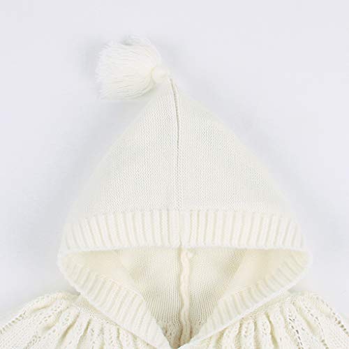 YWLINK Capa Abrigo CáLido Bebé NiñO NiñAs OtoñO E Invierno Abrigo De Punto Calado con Capucha SuéTer Sudadera Casual Party Cardigan Shawl Cloak Bautizo Regalo De CumpleañOs 3-24 Meses Ropa De Bebe