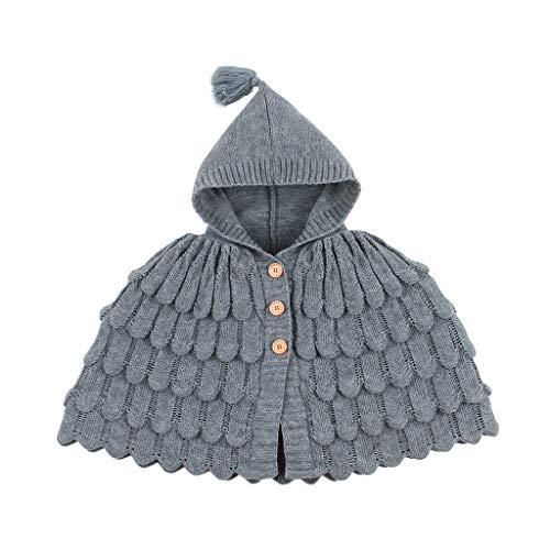 YWLINK Capa Abrigo CáLido Bebé NiñO NiñAs OtoñO E Invierno Abrigo De Punto Calado con Capucha SuéTer Sudadera Casual Party Cardigan Shawl Cloak Bautizo Regalo De CumpleañOs Black Friday Ropa De Bebe