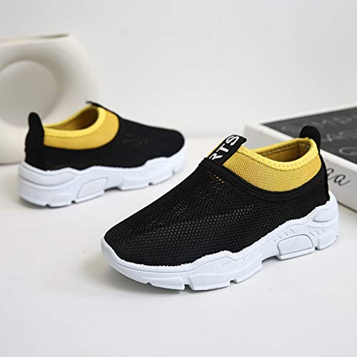 YWLINK NiñOs NiñAs Zapatos, Malla Colores Mezclados Zapatillas Casual Zapatos Al Aire Libre MontañIsmo Corriendo Moda Casual Antideslizante Transpirable Fiesta Regalo(Negro,31EU)