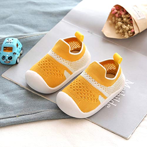 YWLINK Zapatos De Primer Paso Zapatos para BebéS De Suela Blanda Antideslizantes Zapatillas EláSticas De Malla Transpirable Zapatos De Cama Regalo De CumpleañOs