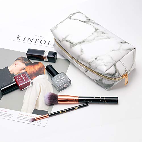 Yxaomite - Bolsas de maquillaje de mármol, bolsas de viaje para cosméticos, bolsa de almacenamiento de cuero de la PU, bolsa de lavado portátil, regalo para el día de San Valentín