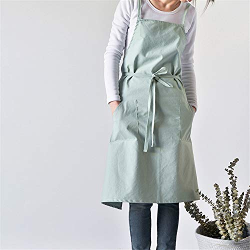 YXDZ Simple Cocina De Algodón Puro Llano Nórdico Delantal De Cocina Limpieza del Hogar Mono Japonés Cintura Roble Rosa