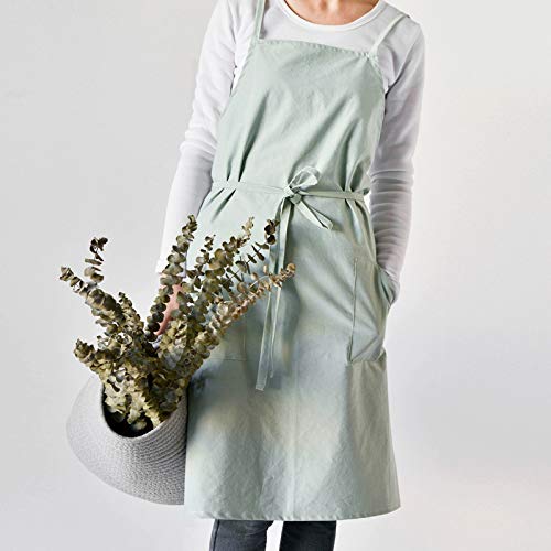 YXDZ Simple Cocina De Algodón Puro Llano Nórdico Delantal De Cocina Limpieza del Hogar Mono Japonés Cintura Roble Rosa