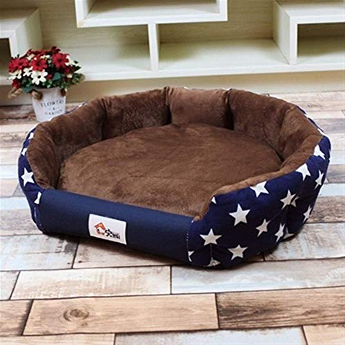 YYANG Camas para Mascotas Casa para Perros Cama para Gatos 3 Tamaños Elegante Cama para Perros Cálidas Alfombras Impermeables Suaves para Perros Pequeños Medianos Otoño Invierno,Blue-S