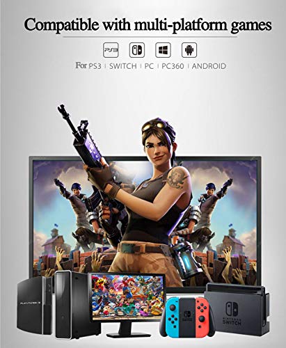 YYKJ Cambiar la Palanca de Mando, con Seis Ejes, con Dos Motores de Doble vibración, batería Recargable, Conveniente para el conmutador / PS3 / PC / PC360 / Gamepad Android 4