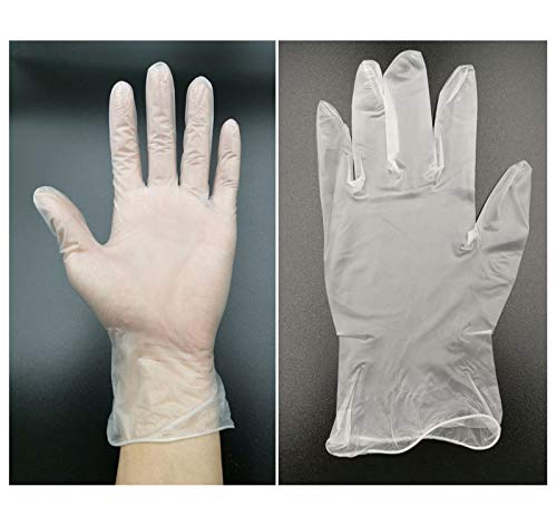 Z10 desechable PVC guantes, libre de polvo y látex de caucho (sin color), que se utiliza for la limpieza, cocinar, coloración del cabello, lavavajillas, procesamiento de alimentos (una caja de 100PCS)