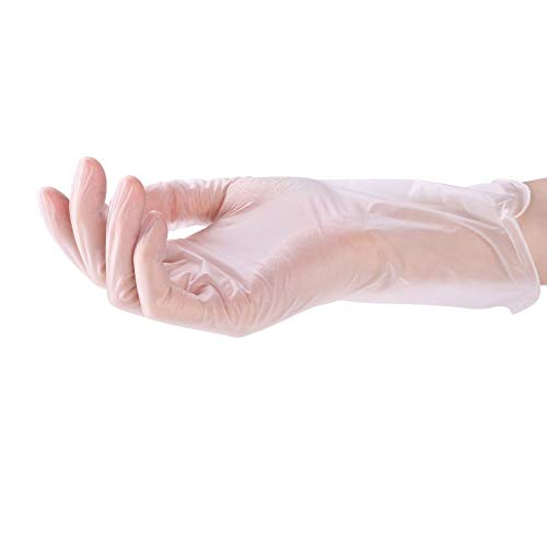 Z10 desechable PVC guantes, libre de polvo y látex de caucho (sin color), que se utiliza for la limpieza, cocinar, coloración del cabello, lavavajillas, procesamiento de alimentos (una caja de 100PCS)