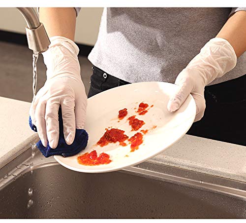 Z10 desechable PVC guantes, libre de polvo y látex de caucho (sin color), que se utiliza for la limpieza, cocinar, coloración del cabello, lavavajillas, procesamiento de alimentos (una caja de 100PCS)