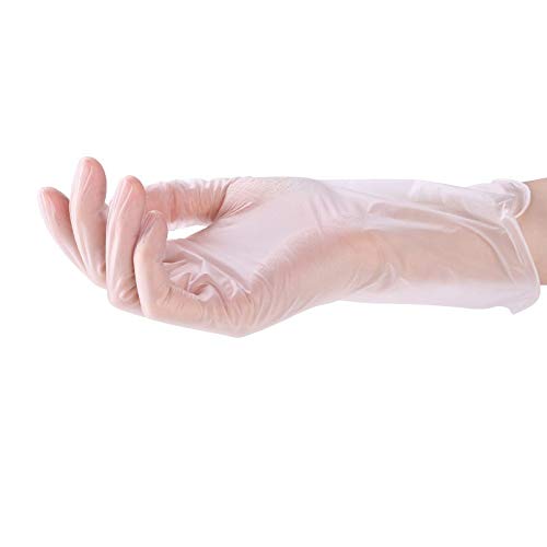 Z10 desechable PVC guantes, libre de polvo y látex de caucho (sin color), que se utiliza for la limpieza, cocinar, coloración del cabello, lavavajillas, procesamiento de alimentos (una caja de 100PCS)