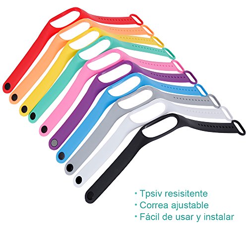 Zacro 10 Pcs Pulseras de Repuesto para Mi Band 4,Mi Band 3 Reemplazo de Silicona Suave Correa de Recambio Impermeable Unisex,MultiColores