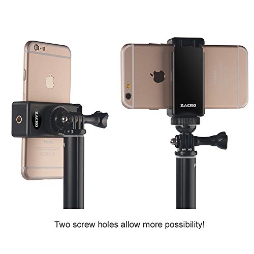Zacro Soporte Adaptador Universal para Trípode Monopod Móvil Smartphone con Doble Cabeza de Tornillo para Selfie Stick,Se Aplica a Las iPhone Samsung Nexus BLU Wileyfox y más teléfonos móviles