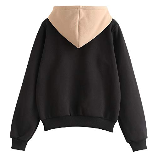 ZAFUL Sudaderas con Capucha Pullover para Mujer 2019 (Negro, S (EU.36))