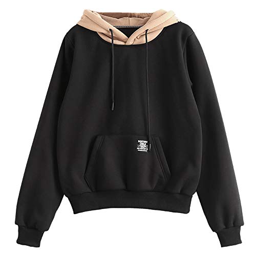 ZAFUL Sudaderas con Capucha Pullover para Mujer 2019 (Negro, S (EU.36))