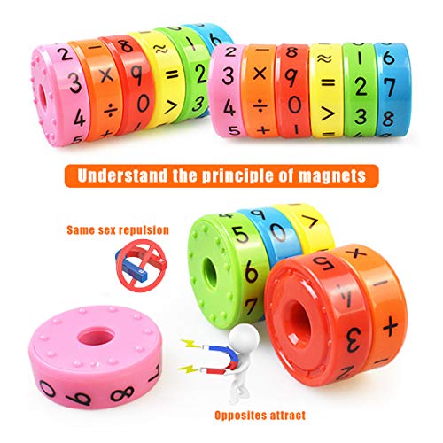 Zaloife Juguete de Aprendizaje Aritmético Magnético, Magnéticos Juegos de Matemáticas, Regalo Educativo de Los Juguetes de Las Matemáticas, Juegos de Números, para Los Niños del Bebé, 3pcs