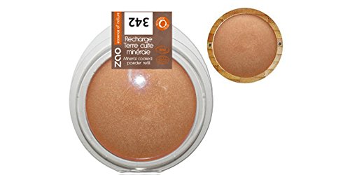 Zao Refill Mineral Cooked Powder 342 de cobre bronce bronzer Después de pluma (Bronceado polvo) irisado (bio, Ecocert, cosmebio, natural Maquillaje)