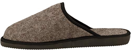 Zapatillas De Casa para Hombre De Fieltro De Lana Natural Calientes Transpirables Bienestar Natural Handmade Calidad (43 EU, Negro 907A)