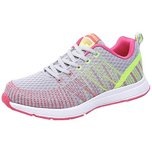 Zapatillas de Deporte Respirable para Correr Deportes Zapatos Running Cojines de Aire Calzado Mecedora Net para Estudiante Volar Zapatos Deportivas de Mujer Gimnasia Ligero Sneakers Atletismo riou