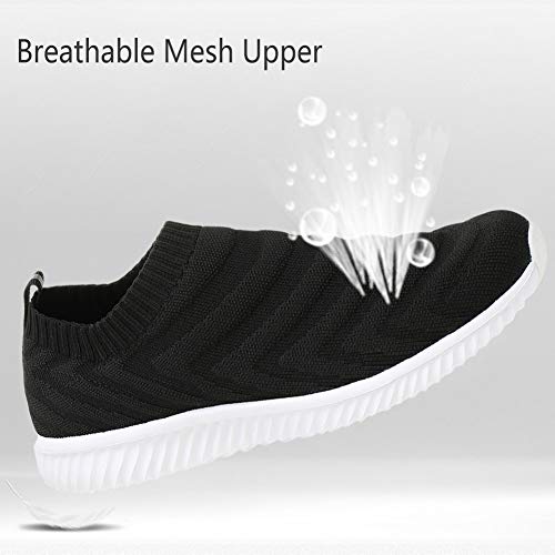 Zapatillas para correr para mujer con malla para caminar tenis de enfermería trabajo casual, color Negro, talla 37 EU