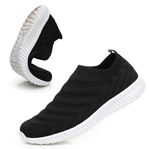 Zapatillas para correr para mujer con malla para caminar tenis de enfermería trabajo casual, color Negro, talla 37 EU