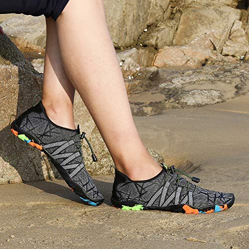 Zapatos de Agua Hombre Zapatillas para Nadar Escarpines Natacion Verano Calzado para Surf Liviano Gris 43 EU