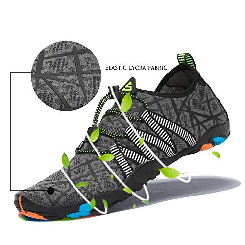 Zapatos de Agua Hombre Zapatillas para Nadar Escarpines Natacion Verano Calzado para Surf Liviano Gris 43 EU