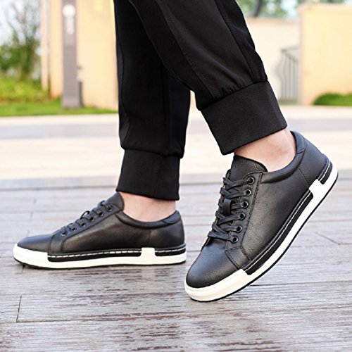 Zapatos de Cordones para Hombre Conducción Zapatillas Cuero Casual Shoes Attività Commerciale Sneakers Negro 45