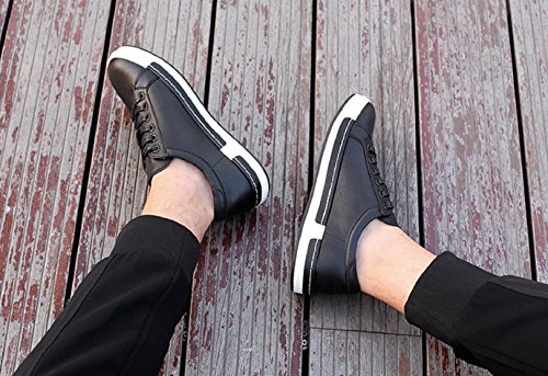 Zapatos de Cordones para Hombre Conducción Zapatillas Cuero Casual Shoes Attività Commerciale Sneakers Negro 45