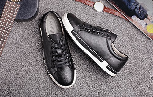 Zapatos de Cordones para Hombre Conducción Zapatillas Cuero Casual Shoes Attività Commerciale Sneakers Negro 45