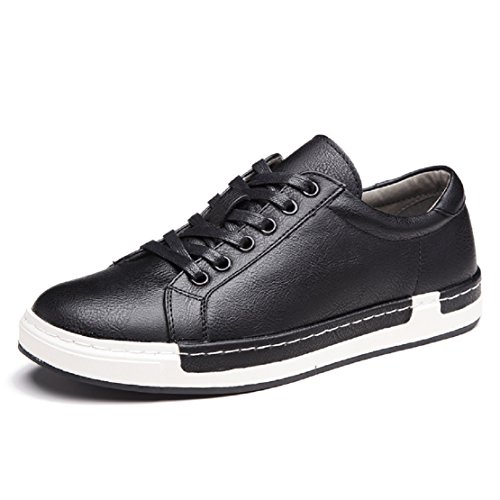 Zapatos de Cordones para Hombre Conducción Zapatillas Cuero Casual Shoes Attività Commerciale Sneakers Negro 45