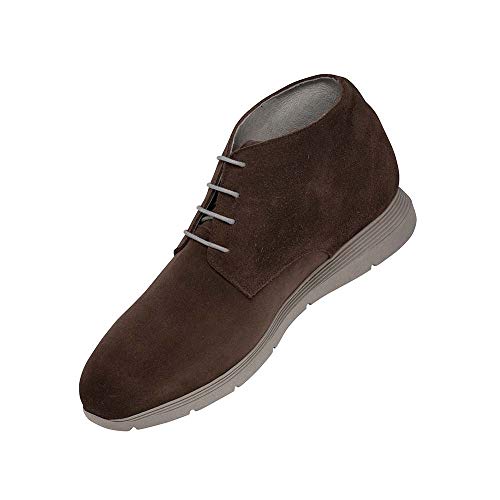Zapatos de Hombre con Alzas Que Aumentan Altura hasta 7 cm. Fabricados en Piel. Modelo Varese Marron 40
