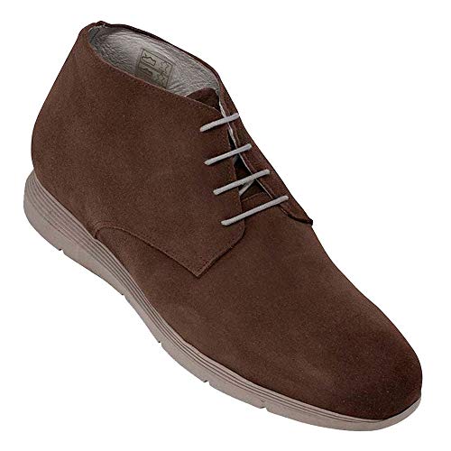 Zapatos de Hombre con Alzas Que Aumentan Altura hasta 7 cm. Fabricados en Piel. Modelo Varese Marron 40