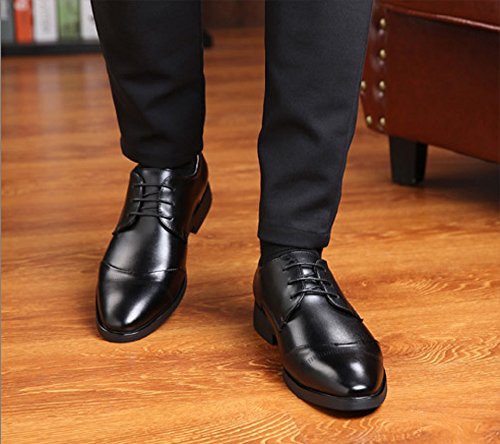 Zapatos Oxford Hombre, Cuero Vestir Cordones Derby Calzado Boda Negocios Brogue Negro Marron Rojo 37-47EU BK39