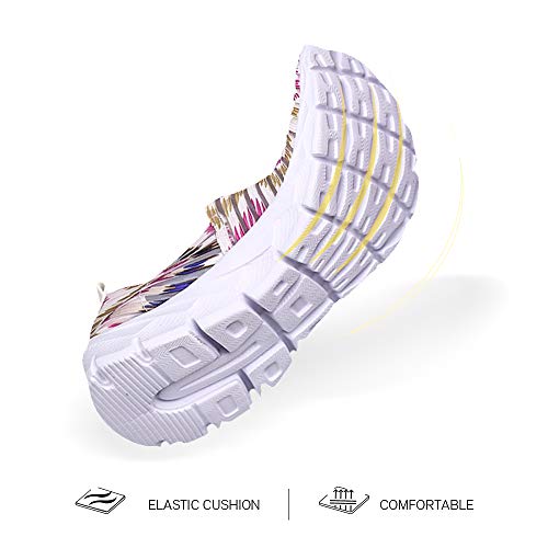 Zapatos para Corror Mujer Zapatillas de Deportiva Slip on Huecos Sneakers para Caminar Walking Calzado Malla Transpirables Loafer Ligeros Mocasines Verano Rojo-1 36 EU