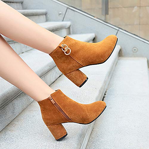 ZARLLE_Botas Zapatos Mujer Botines de Mujer Mujer Botas De Chelsea Botines Invierno OtoñO Zapatos tacón Ancho Mujer Botines Cortos Botines Tacones Altos Mujer Botas de Mujer