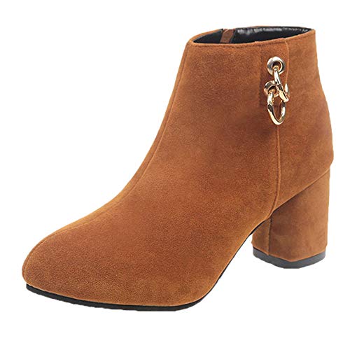 ZARLLE_Botas Zapatos Mujer Botines de Mujer Mujer Botas De Chelsea Botines Invierno OtoñO Zapatos tacón Ancho Mujer Botines Cortos Botines Tacones Altos Mujer Botas de Mujer